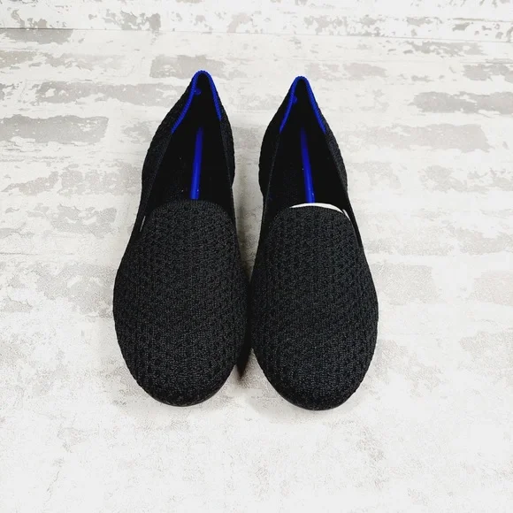 NEW Rothy's The Flat Black Knit Round Toe Slip On Loafers V111